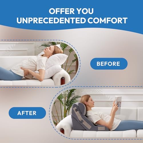 Ahpmeoa 4PCS Wedge Pillow Set for After Surgery, Back Pillow for Bed Sitting up - Image 6