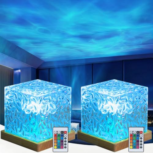 Ocean Projector Light, 16-Color Ambient Lighting Room Decor, Wood Base by KidoYean