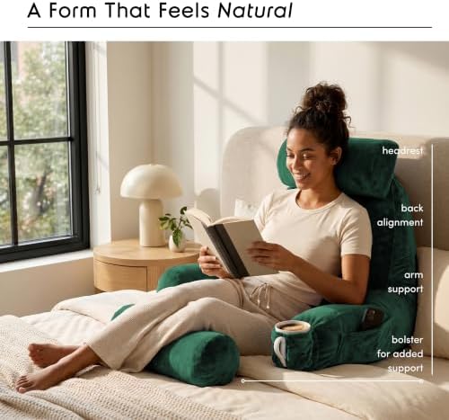 Nestl Reading Pillow with Shredded Memory Foam Includes 2 Neck and Lumber - Image 2