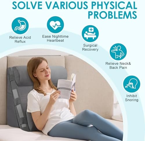 4Pcs Wedge Pillow Set for After Surgery, Acid Reflux Relief, Adjustable Bed - Image 5