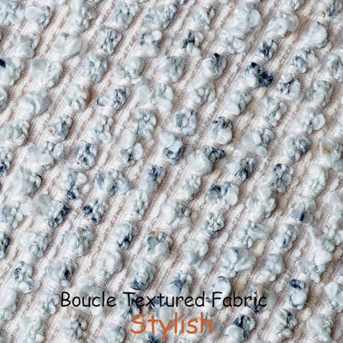 DEZENE 20x20 Blue Throw Pillow Cover Textured Boucle Striped Chic Morden Boho - Image 2