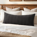 MIULEE Long Lumbar Throw Pillow Cover 14x36 Soft Linen Check Decorative by MIULEE