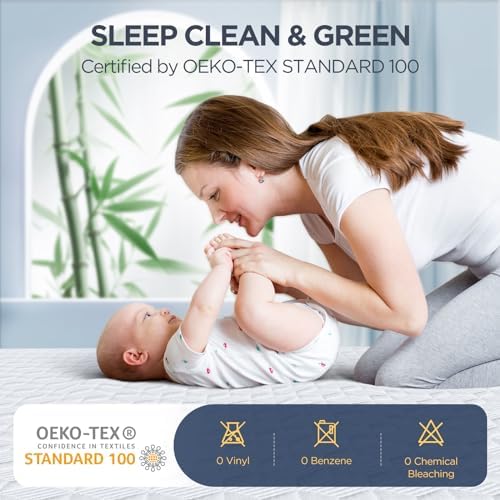 100% Waterproof Mattress Protector, Hypoallergenic Silver-Infused Mattress - Image 4