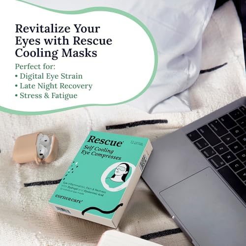 CorneaCare Rescue Self Cooling Hydrogel Compress | Cold Eye Mask | 12 Count - Image 4