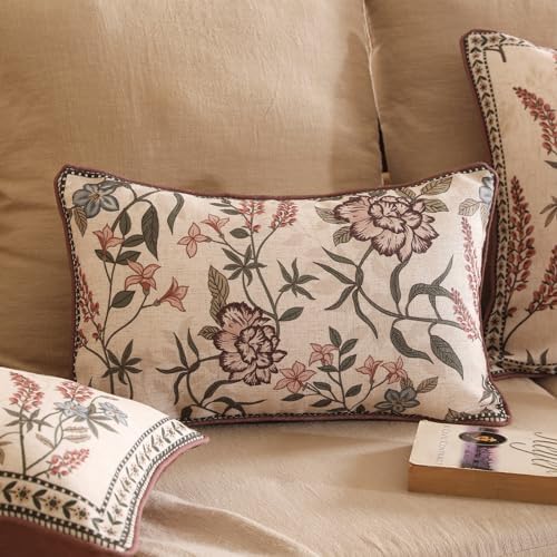 ISAENNE Designer Vintage Linen Throw Pillow Cover - Image 2
