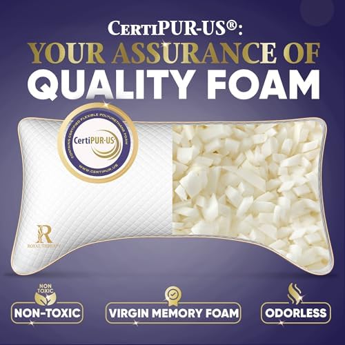Royal Therapy King 4-Pack Memory Foam Pillow, Adjustable Shredded Odor-Free - Image 3