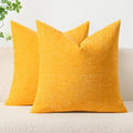 MIULEE Soft Chenille Throw Pillow Covers Goose Yellow 18x18 Inch Pack of 2 by MIULEE