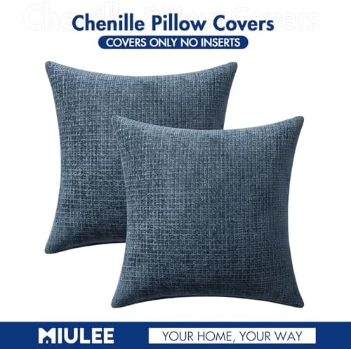 MIULEE Decorative Couch Throw Pillow Covers 20x20 Inch Navy Blue 2 Pack - Image 7