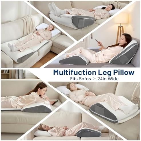 Vekkia Knee Wedge Pillow for Back Sleeping, Dual-Layer Adjustable Leg Pillow - Image 7
