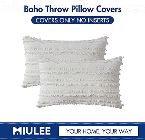 MIULEE Boho Linen Striped Lumbar Throw Pillow Covers 12x20 - Image 6