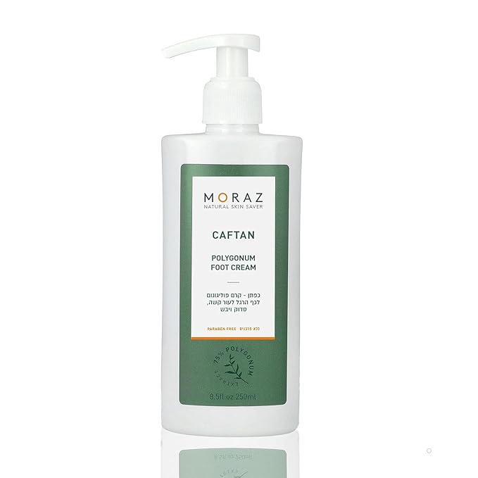 Moraz Caftan Polygonum Foot Cream for Dry Cracked Heels and Feet with 75% Polygonum Extract – Non-greasy, Fast-absorbing Intensive Foot Moisturizer for Dry Cracked Feet, Vegan, Paraben Free, 8.5 Fl Oz
