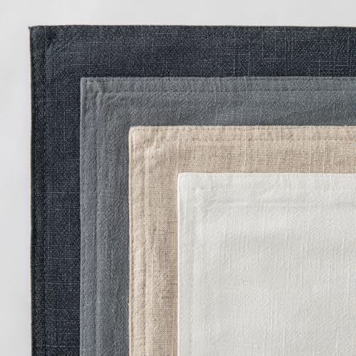 MIULEE Neutral Cream/Gray Boho Linen Pillow Covers 20x20 Inch Pack of 4 - Image 6