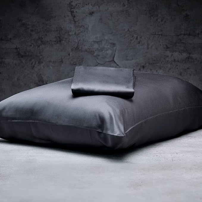 LUXOME 100% Rayon (Viscose) from Bamboo Pillowcase Set (King) | 400 Thread Count | Moisture-Wicking | Envelope Closure | Charcoal