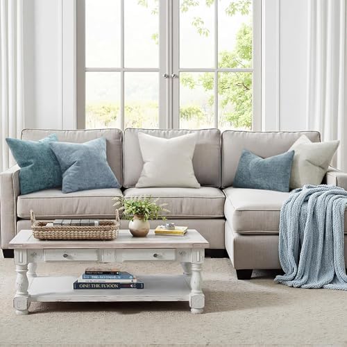 MIULEE Decorative Couch Throw Pillow Covers 18x18 Inch Light Blue 2 Pack - Image 2