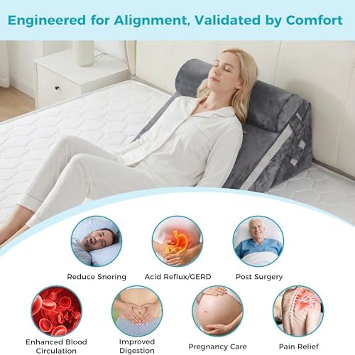 BDEUS 3PCS Wedge Pillow Set for After Surgery, Back Pillow for Bed Sitting up - Image 5