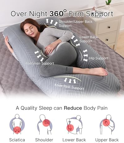 ALLOPERA Pregnancy Pillow, Full Body Maternity Pillow 57 inch, - Image 2