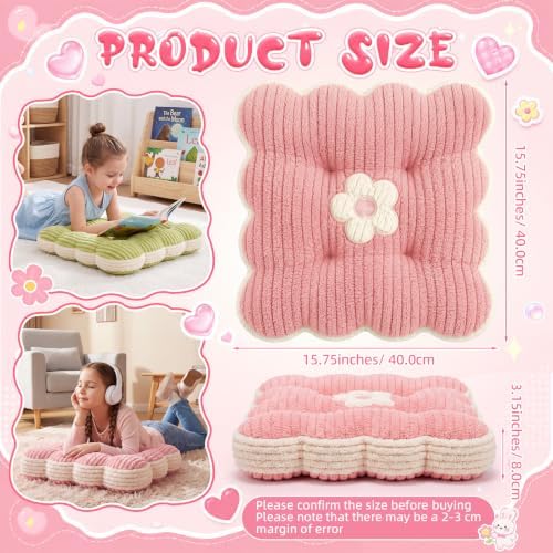 Reginary 4 Pcs Flower Pillow Flowers Shaped Throw Pillows Cute Flower Seating - Image 2