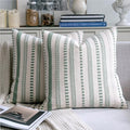 Cethom Sage Green Boho Throw Pillow Covers 20x20 Inch Set of 2, Stripe Textured by Cethom