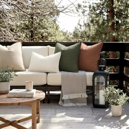 MIULEE Thick Textured Decorative Throw Pillow Covers 18x18 Inch Dark Green - Image 5