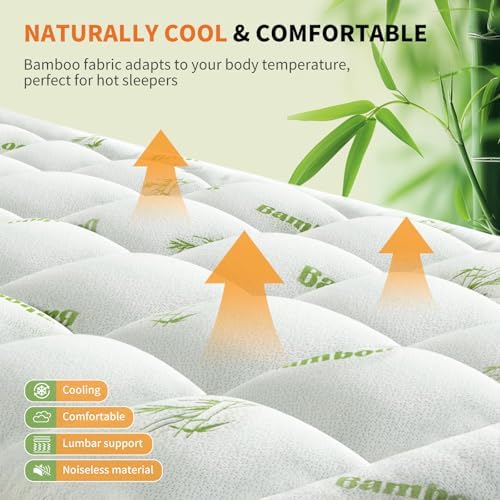 Sweetcrispy Twin Size Cooling Bamboo Mattress Topper - Image 4