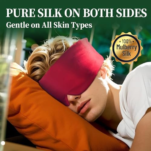 100% Mulberry Silk Sleep Mask, Large Eye Cover - Image 2