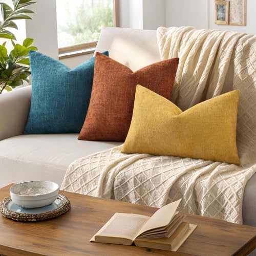 decorUhome Chenille Decorative Throw Pillow Covers 24x24 Set of 2 - Image 6