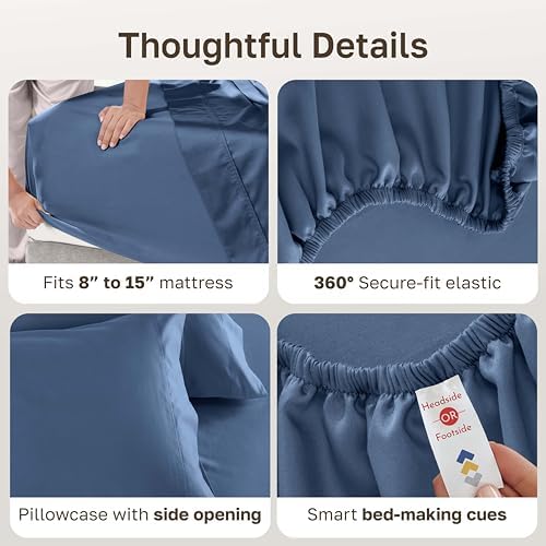 California Design Den Luxury 600 Thread Count Twin Size Sheets - Image 4