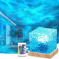Avkast Ocean Wave Projector Light with Solid Wood Base,4.5" Mood Lighting Ambient Lighting with 16 Colors & Dynamic Ripple Effect, LED Night Lights Northern Projector for Bedroom Bathroom Room Decor by Avkast
