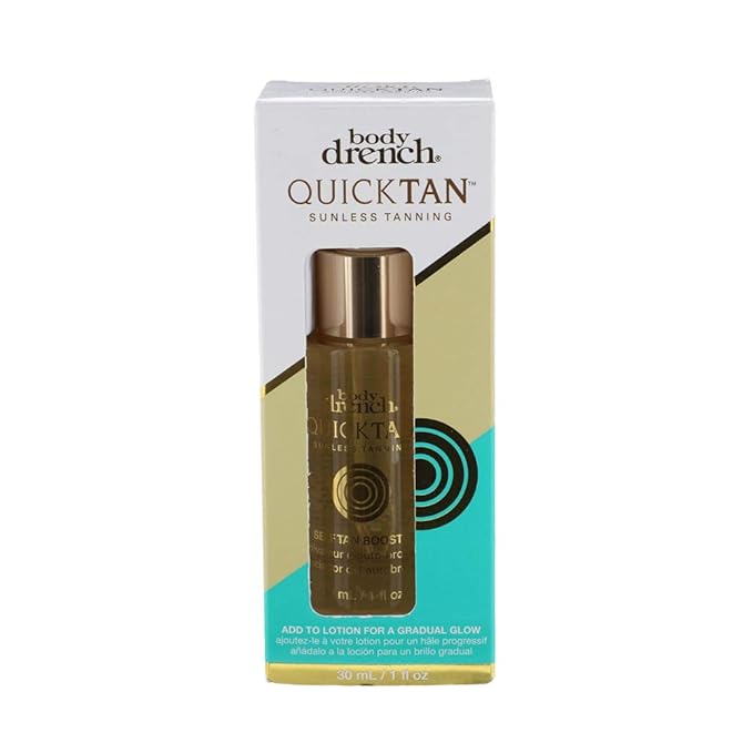 Body Drench Quick Tan Self Tanner Booster Drops – Add to Lotion for Gradual Glow, Sunless Self Tanning Enhancer for Face & Body, 1 fl oz