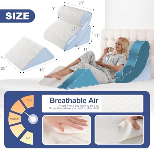 WSOFRLAC 4PCS Wedge Pillow Set for Sleeping – Orthopedic Bed Pillow for Post - Image 2
