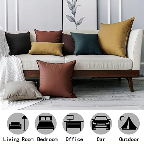 Jeanerlor Set of 2 20"x20" Pillowcase Cousion Cover Decor Cotton Linen - Image 6