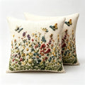 2D Flat Meadow Butterfly Linen Throw Pillow Covers 18x18 Set of 2 by Unknown