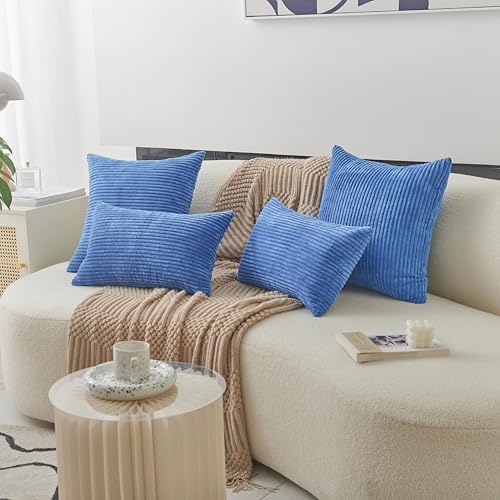 Home Brilliant Blue Decorative Pillows Large Throw Pillow Cover - Image 3