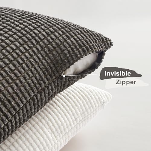 Topfinel Neutral Grey Pillow Covers Set of 4, Boho Sofa Throw Pillows Covers - Image 4