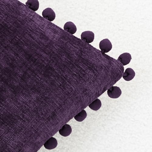 CaliTime Decorative Couch Throw Pillow Covers 18 X 18 Inches Plum Purple - Image 3