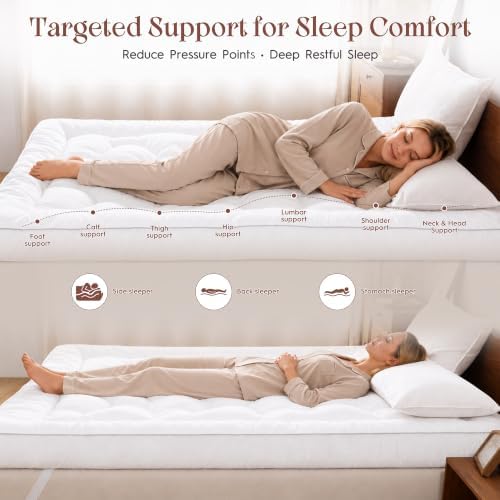 5 Inch Queen Size Memory Foam Mattress Topper, Breathable Cooling Gel Pillow - Image 3