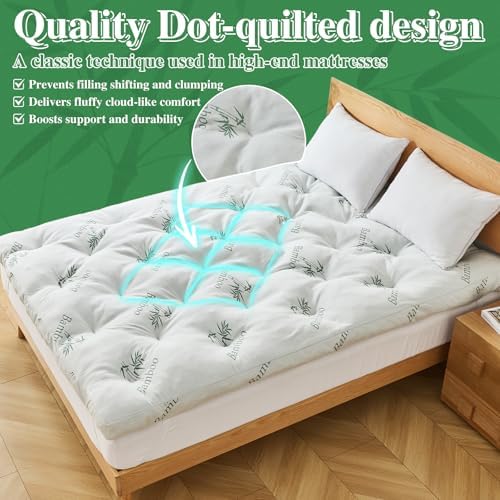 WhatsBedding 4 inch Bamboo Memory Foam Mattress Topper - Image 7