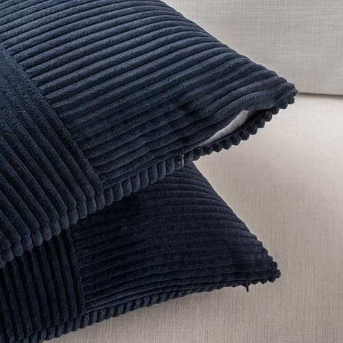 Fancy Homi 2 Packs Navy Blue Lumbar Decorative Throw Pillow Covers 16x26 Inch - Image 4