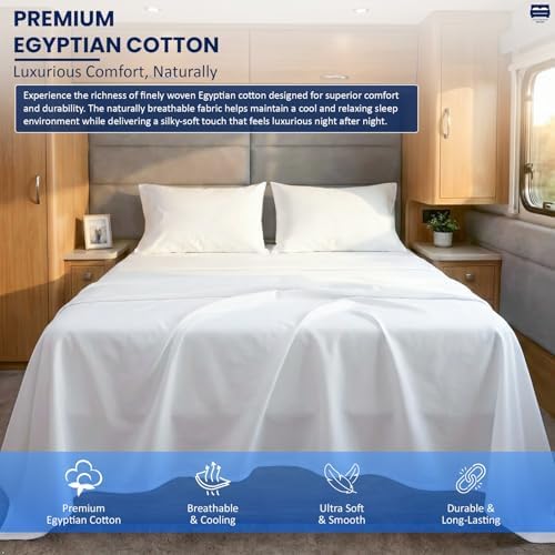 Cottingon 4 PC Olympic Queen Sheets, Egyptian Cotton - Image 2