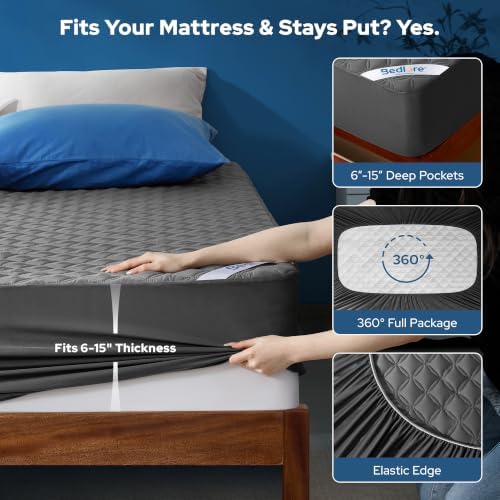BEDLORE 2 Pack Waterproof Mattress Protector, Twin XL Size Mattress Pad - Image 4