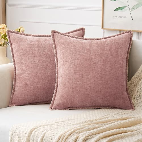 MIULEE Decorative Couch Throw Pillow Covers 20x20 Inch Blush Pink 2 Pack by MIULEE