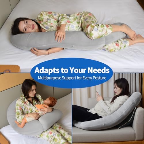Pozico U-Shaped Full Body Pillow, 51-Inch Pregnancy Pillow - Image 6
