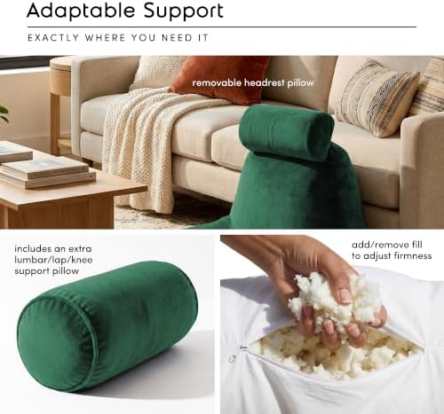 Nestl Reading Pillow with Shredded Memory Foam Includes 2 Neck and Lumber - Image 3