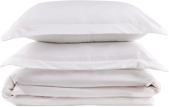 PeachSkinSheets 1500tc Level of Softness Soft Cooling Duvet Cover Set | Queen/Full Size - Classic White