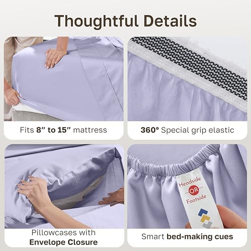 California Design Den 100% Organic Cotton Queen Size Bedsheets Set - Image 4