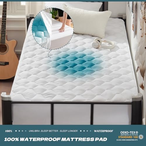 UNILIBRA Twin XL Mattress Protector Waterproof, Deep Pocket Mattress Pad Cover - Image 2