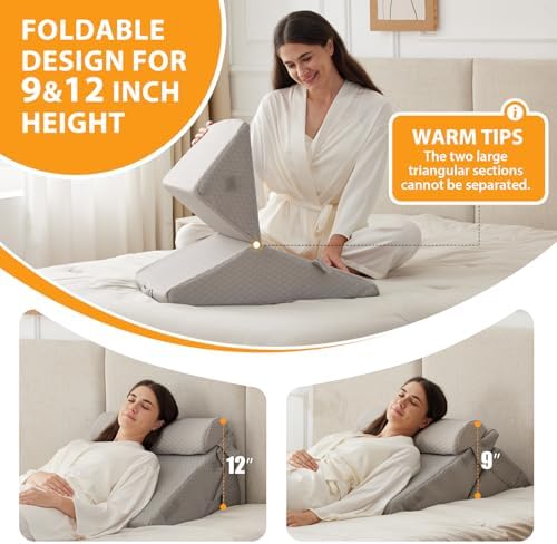 Ruqmuis Wedge Pillow Set for After Surgery, Incline Pillow Wedge for Headboard - Image 4