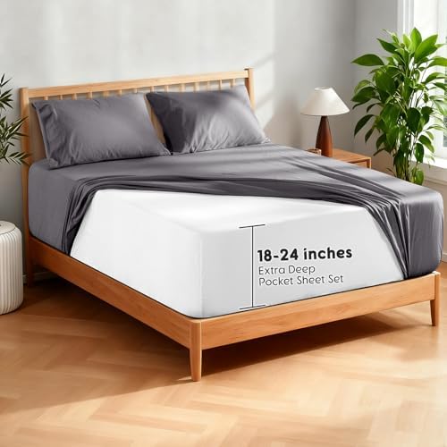 SONORO KATE 100% French Linen Queen Size Sheets Set, Extra Deep Pocket - Image 6