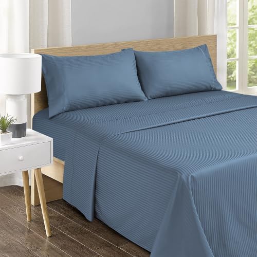 Feather & Stitch 100% Cotton Sateen 500 TC Queen Size Bed Sheet Set - Image 2