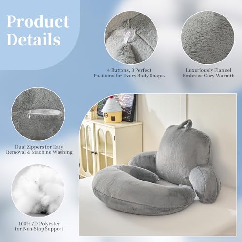 19" Reading Pillow for Bed, U Shaped Arm & Elbow Support - Image 6